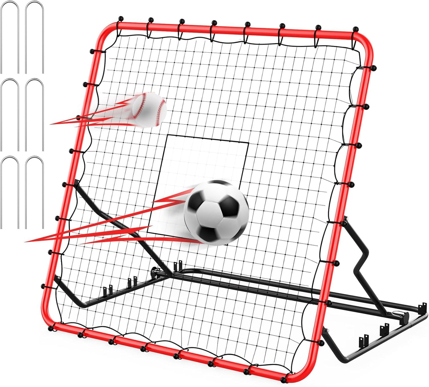 Baseball Rebounder with 4 Adjustable Angles
