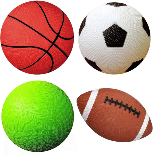 4-Pack Sports Balls for Toddlers & Kids with Pump
